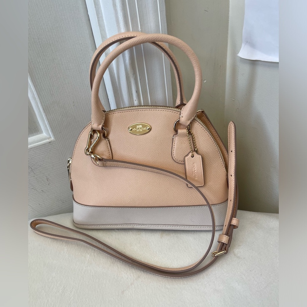 Coach Pink and Cream Domed Shape Small Satchel Bag EUC - Picture 7 of 13